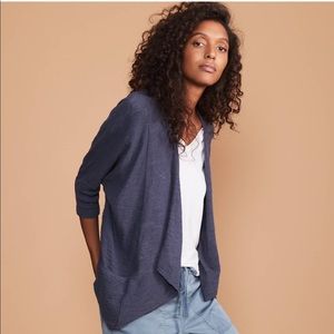 Lou & grey for LOFT 3/4 sleeve open cardigan